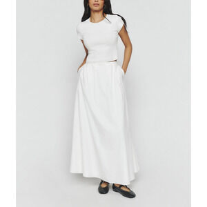 Reformation 'Lucy' White Cotton Skirt Size L